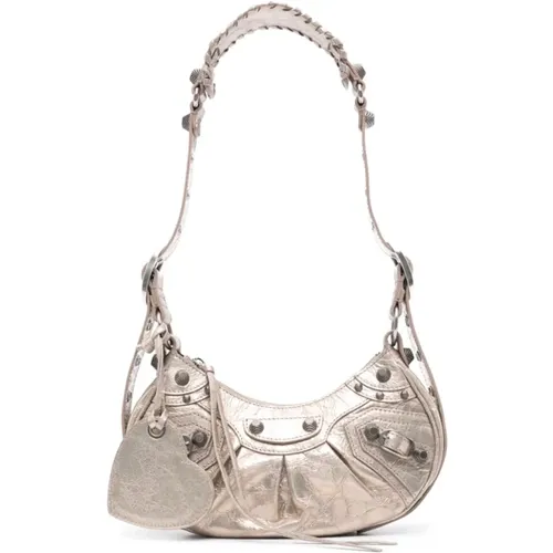 Metallic Effect Stud Embellished Shoulder Bag , female, Sizes: ONE SIZE - Balenciaga - Modalova