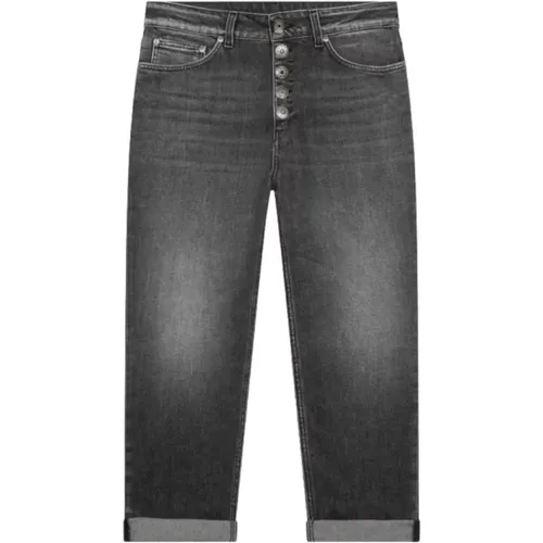 Schwarze Loose Fit Knöchellange Jeans , Damen, Größe: W26 - Dondup - Modalova