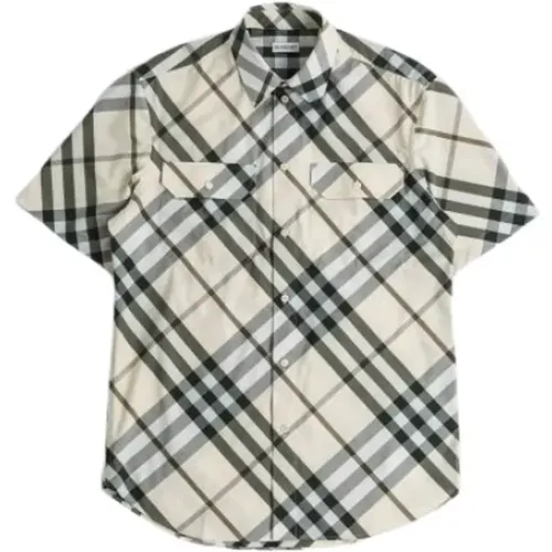 Beige Check cotton shirt , male, Sizes: S - Burberry - Modalova