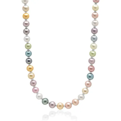 Pastel Pearl Necklace with Silver - Nialaya - Modalova