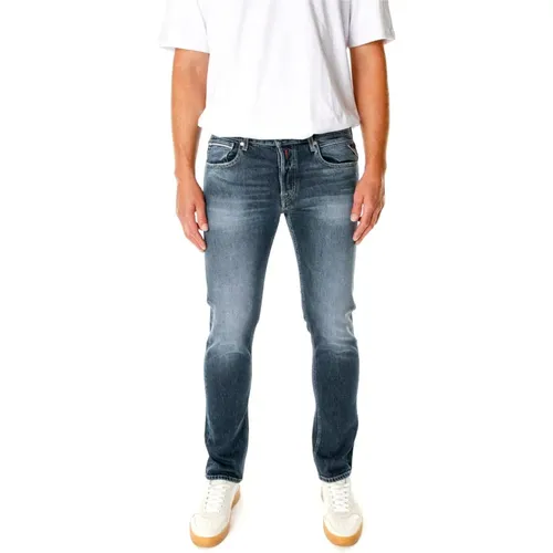 Klassische Straight Fit Jeans , Herren, Größe: W30 L30 - Replay - Modalova