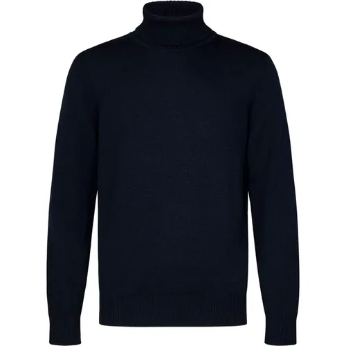 Navyblauer Rollkragenpullover mit Adlerstickerei , Herren, Größe: L - Emporio Armani - Modalova