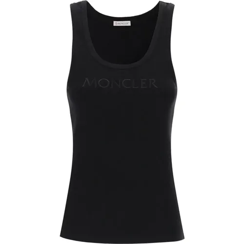 Sleeveless Ribbed Jersey Top , female, Sizes: M, L, XS, S - Moncler - Modalova