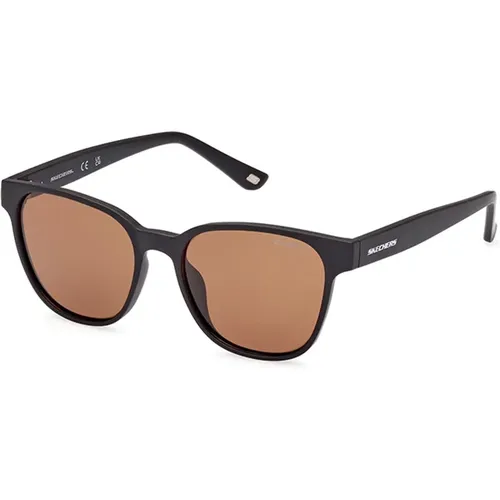 Polarisierte braune Gläser Sonnenbrille , Herren, Größe: 50 MM - Skechers - Modalova