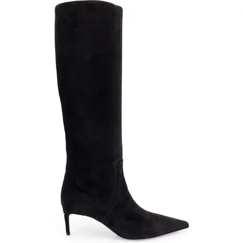 Schwarze Wildleder Stiletto Stiefeletten - Dolce & Gabbana - Modalova