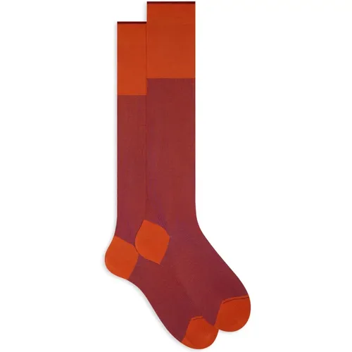 Kürbis Baumwoll Lange Socken mit Perleffekt , Herren, Größe: M - Gallo - Modalova