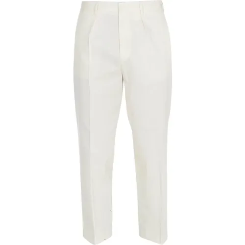 Cropped Cotton Trousers , male, Sizes: L, M - Gcds - Modalova
