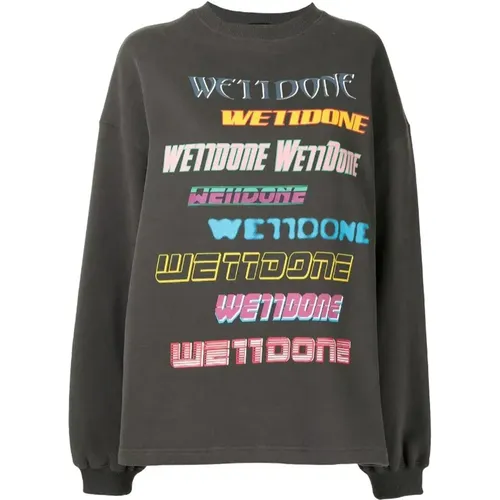 Grey Print Sweatshirt , male, Sizes: XS - We11Done - Modalova