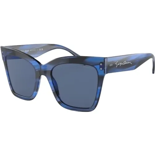 Blaue Acetat Damen Sonnenbrille - Giorgio Armani - Modalova