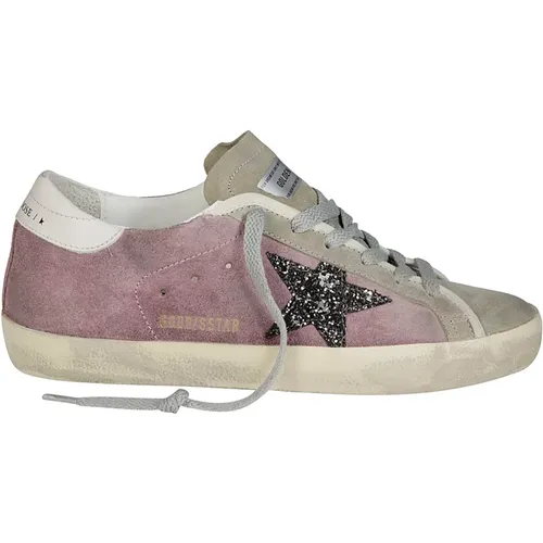 Glitter Suede Stella Superstar Lederabsatz - Golden Goose - Modalova