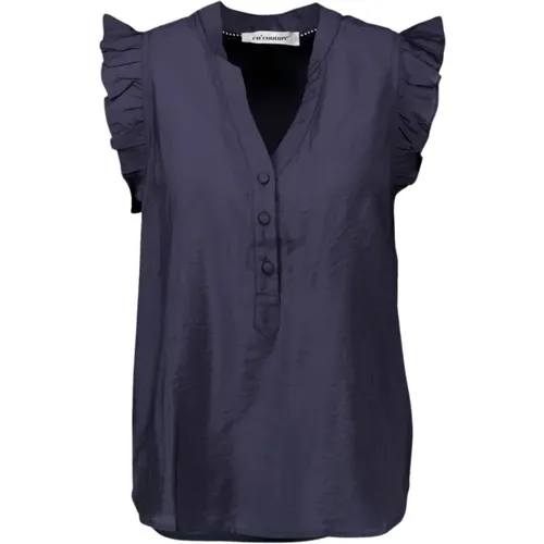 Frill Top Elegant V-Neck Summer , female, Sizes: L, XL, S, M - Co'Couture - Modalova