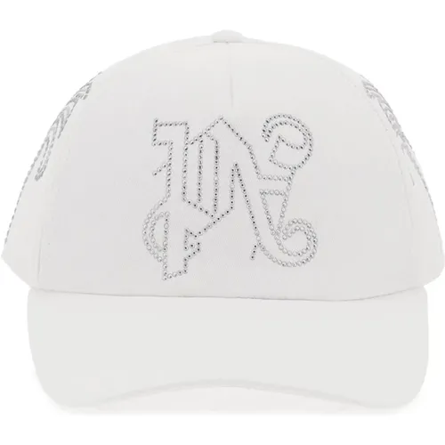 Monogramm Baseball Cap mit Silber Nieten - Palm Angels - Modalova