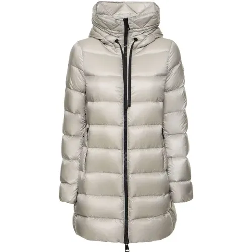 Suyen Down Jacket - A-Shape, Hooded, 2-Way Zip , female, Sizes: L, XL - Moncler - Modalova