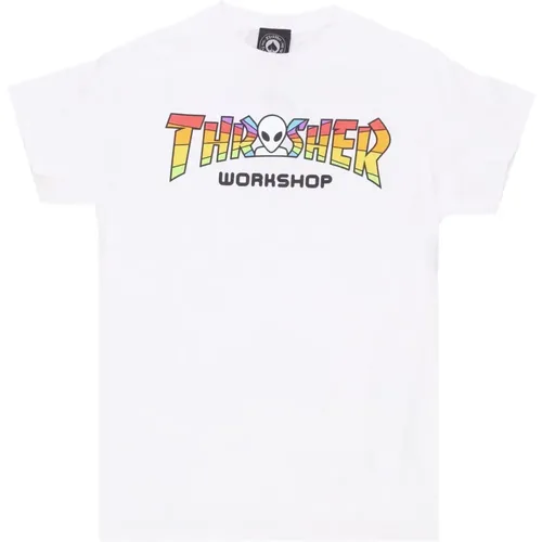 Spectrum Tee X AWS Weiß , Herren, Größe: XL - Thrasher - Modalova