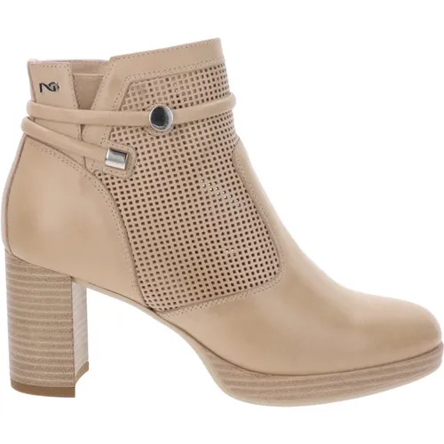 Leder Stiefeletten Eleganter Stil , Damen, Größe: 36 EU - Nerogiardini - Modalova