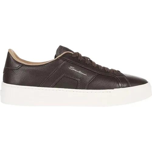 Doppel-Schnalle Sneakers , Herren, Größe: 44 EU - Santoni - Modalova