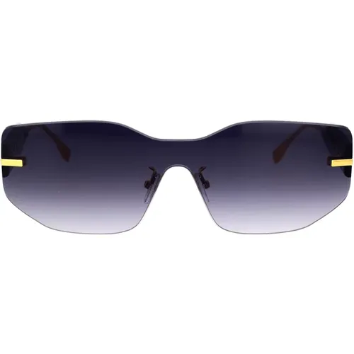 Glamouröse maskenförmige Sonnenbrille mit dunkelblau getönten Gläsern , unisex, Größe: ONE Size - Fendi - Modalova