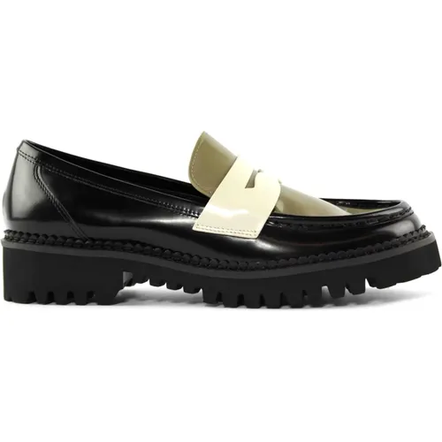 Grün/Schwarz/Beige Lackleder Loafer , Damen, Größe: 38 EU - Bibi Lou - Modalova