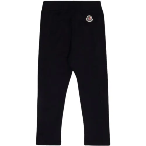 Schwarze Leggings mit Logo-Patch - Moncler - Modalova