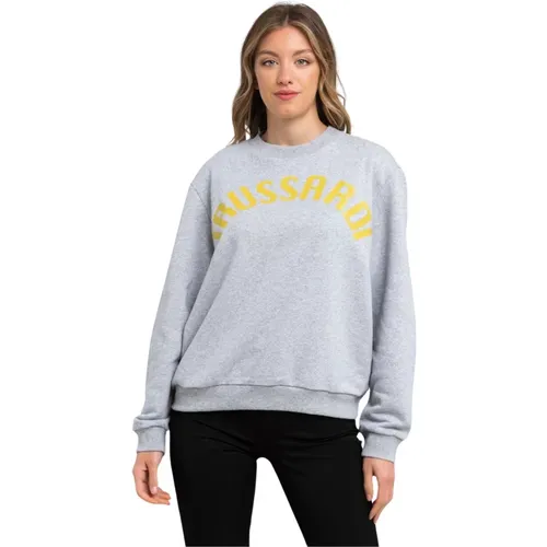 Logo Sweatshirt Rundhalsausschnitt Baumwolle Polyester - Trussardi - Modalova