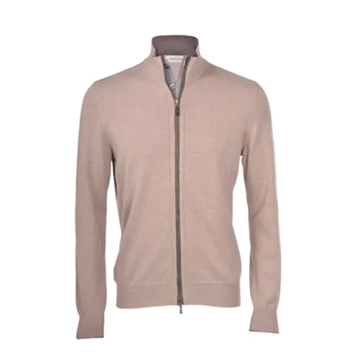 Merino Wool Zip Cardigan - , male, Sizes: M - Gran Sasso - Modalova