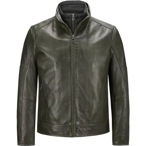 Leder Bikerjacke Milestone - Milestone - Modalova