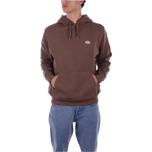 Brauner Hoodie Pullover Logo Fronttasche , Herren, Größe: M - Dickies - Modalova