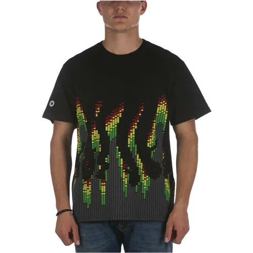 Sound Wave T-Stück Schwarzes T-Shirt , Herren, Größe: XL - Octopus - Modalova
