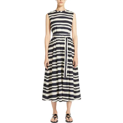 Striped Blue and Dress , female, Sizes: S - Max Mara Studio - Modalova