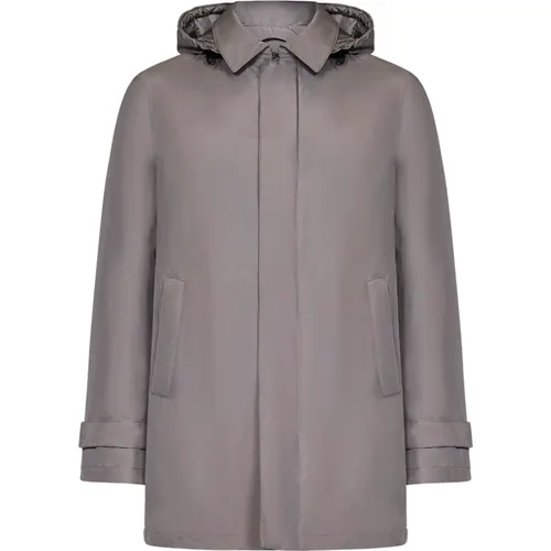 Grey Gore-Tex Jacket Stylish Coat , male, Sizes: L, M - Herno - Modalova