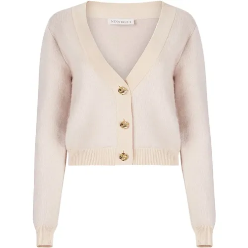 Mohair V-Neck Cardigan , Damen, Größe: XS - Nina Ricci - Modalova