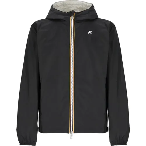 Reversible Waterproof Jacket Grey , male, Sizes: L, XL, M - K-way - Modalova