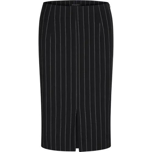 Striped Pencil Skirt with Lurex , female, Sizes: L, XS, 2XL - Bruuns Bazaar - Modalova