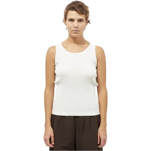 Rippstrick Baumwoll Tank Top Weiß - Auralee - Modalova