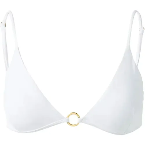 Weißes Bikini-Top mit Goldenen Ringen , Damen, Größe: 2XL - Melissa Odabash - Modalova