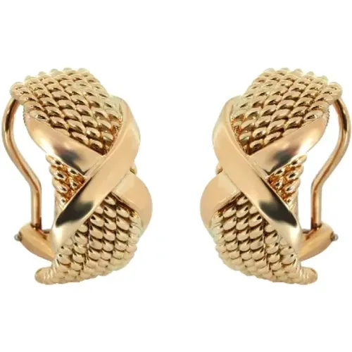 Pre-owned Yellow Gold earrings , female, Sizes: ONE SIZE - Tiffany & Co. Pre-owned - Modalova