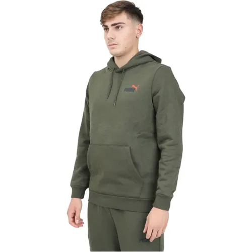 Grüner Hoodie mit kleinem Logo Pullover - Puma - Modalova