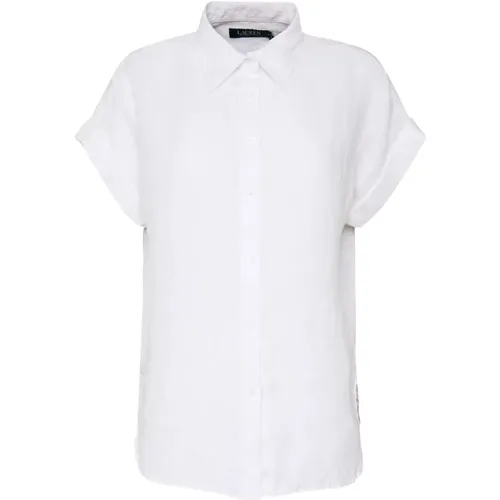 Weißes Leinenhemd mit französischem Kragen , Damen, Größe: XS - Ralph Lauren - Modalova