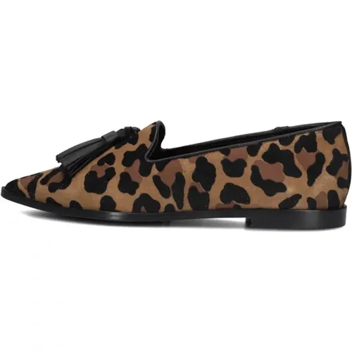 Elegante Slip-On Schuhe mit Leopardenmuster , Damen, Größe: 40 EU - Stefano Lauran - Modalova