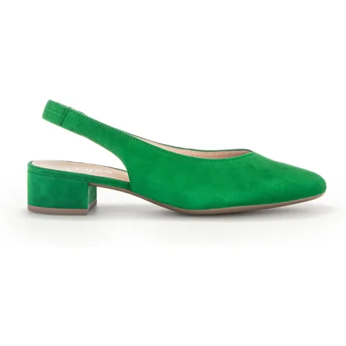 Grüne Velours Slingback Schuhe , Damen, Größe: 37 EU - Gabor - Modalova