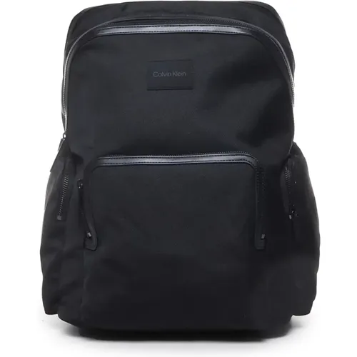 Nylon Backpack with Zip Pockets , male, Sizes: ONE SIZE - Calvin Klein - Modalova