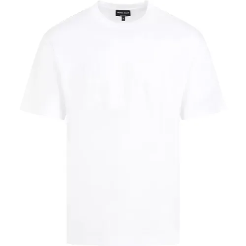 Optisches Weißes T-Shirt , Herren, Größe: XL - Giorgio Armani - Modalova