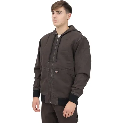 Canvas Kapuzenjacke Braun Herren , Herren, Größe: S - Dickies - Modalova