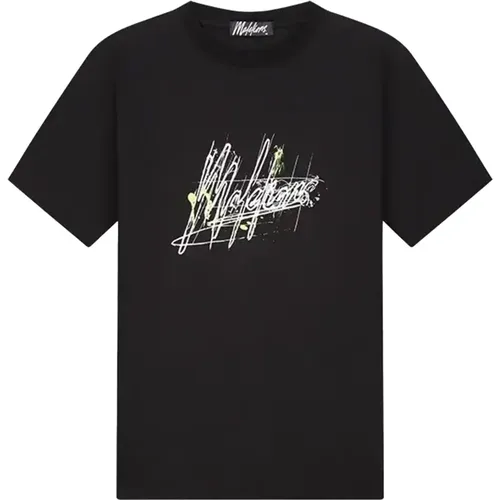 Splash Signature T-Shirts , male, Sizes: M, L - Malelions - Modalova