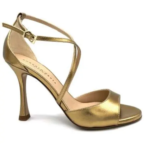 Antique Gold Leather Sandal , female, Sizes: 4 UK, 5 UK, 3 UK, 2 UK - Roberto Festa - Modalova