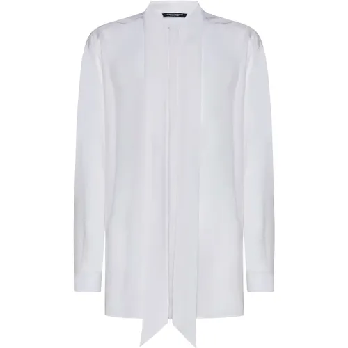 Silk Crepe de Chine Scarf Shirt , male, Sizes: L - Dolce & Gabbana - Modalova