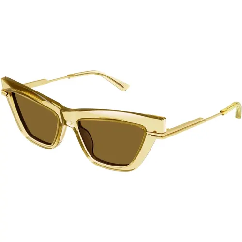 Braun/Bronze Sonnenbrille Bv1241S , Damen, Größe: 54 MM - Bottega Veneta - Modalova