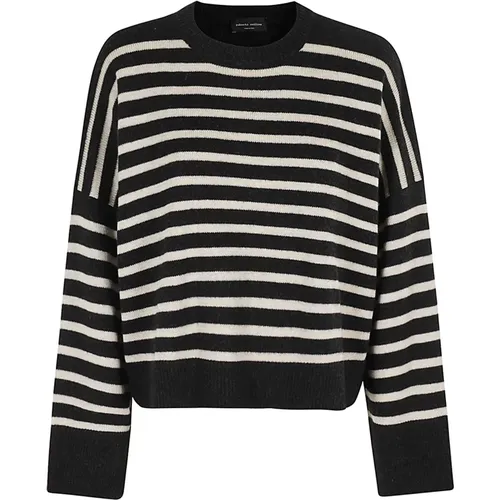 Striped Crew Neck Sweater , female, Sizes: M, S - Roberto Collina - Modalova