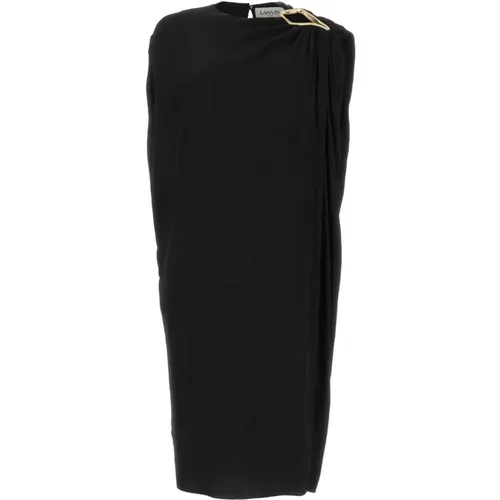 Schwarzes Jerseykleid - Stilvoll und bequem,Gedrapetes Kleid - Lanvin - Modalova