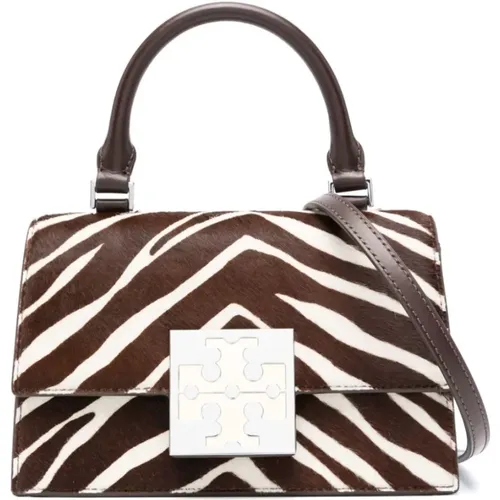 Bon Bon Zebra-Print Mini Tasche , Damen, Größe: ONE Size - TORY BURCH - Modalova